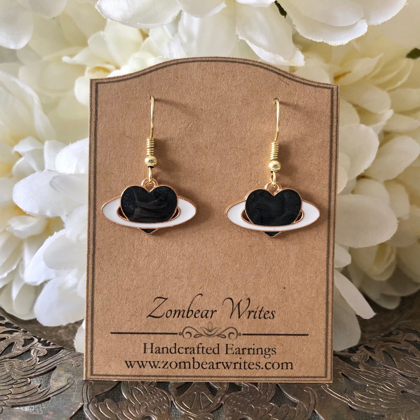 Black Heart Earrings