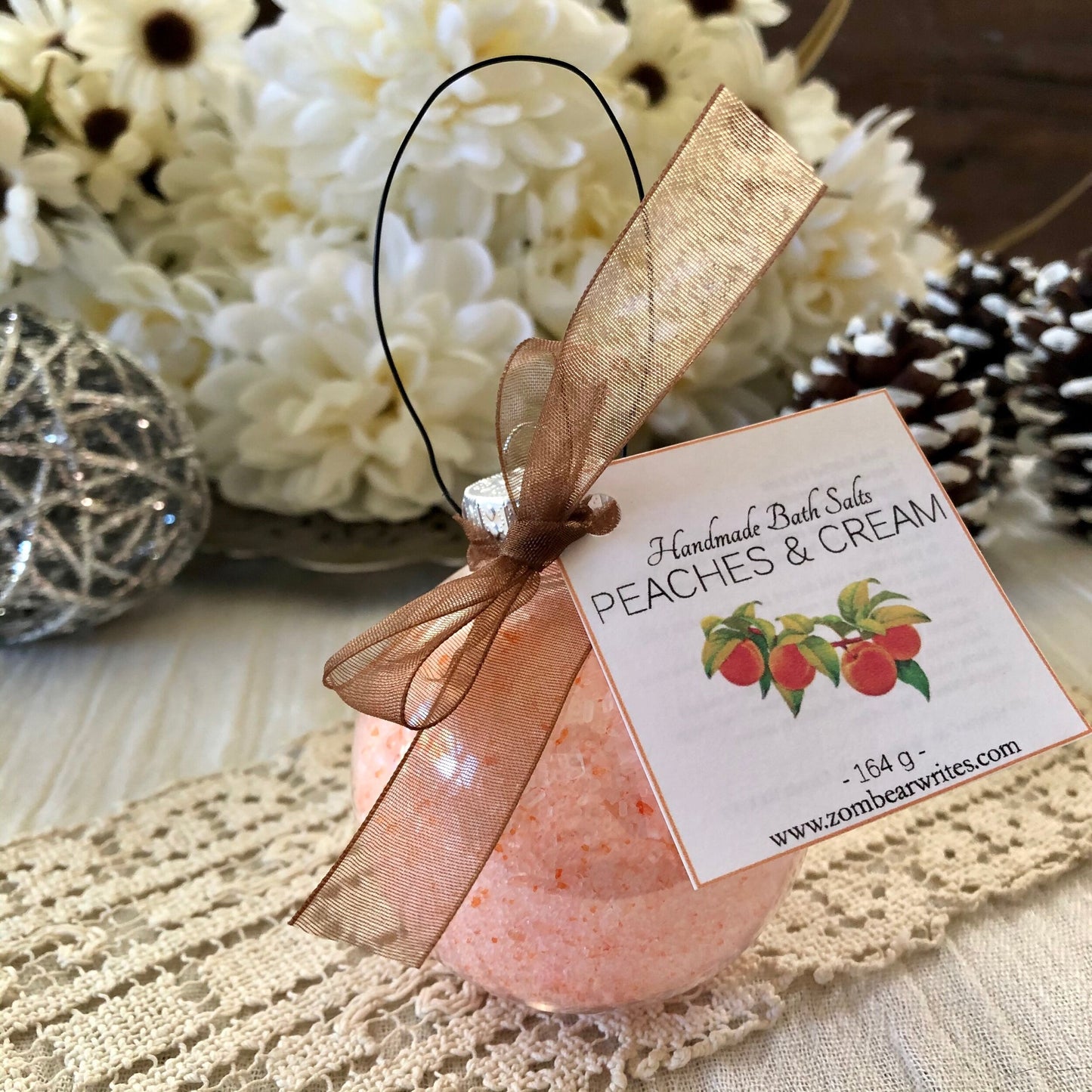 Peaches and Cream - Bath Salt Ornament