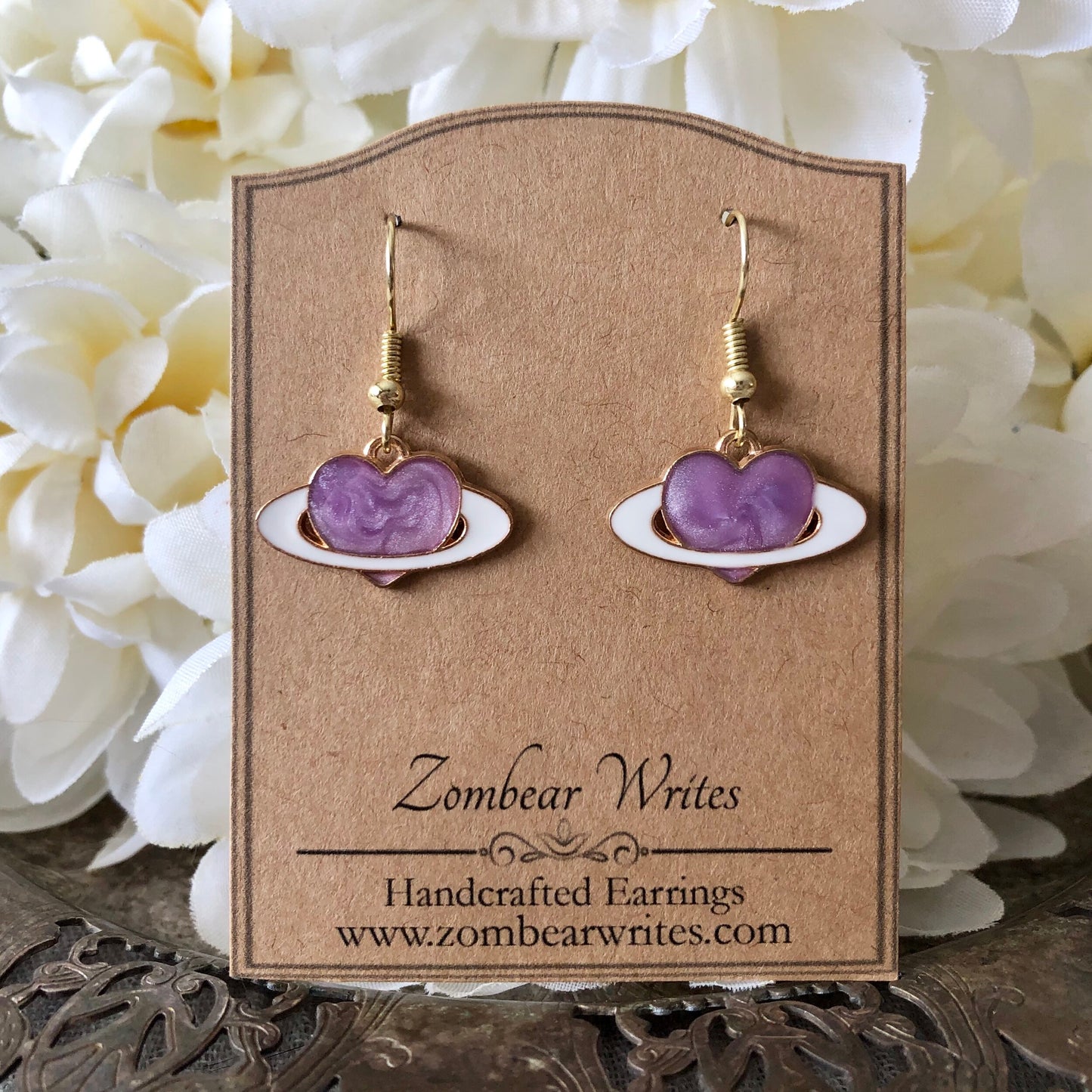 Purple Heart Earrings