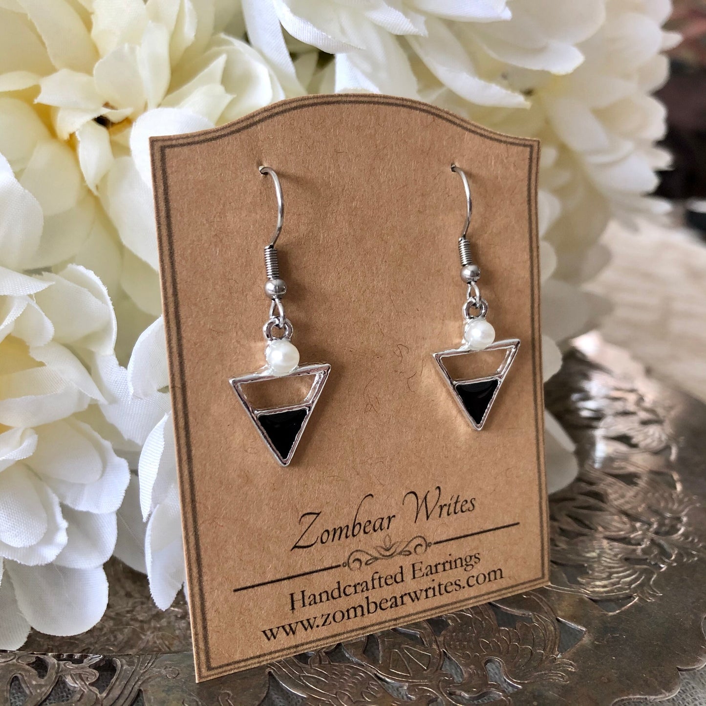 Silver Triangle Earrings
