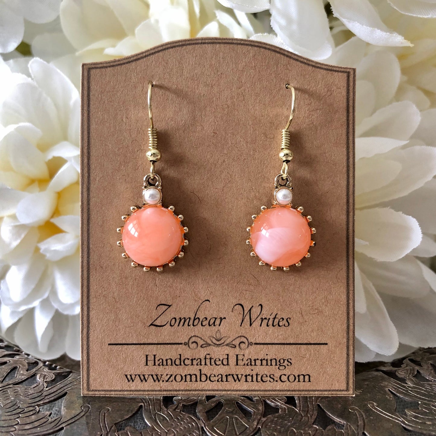 Coral Swirl Earrings