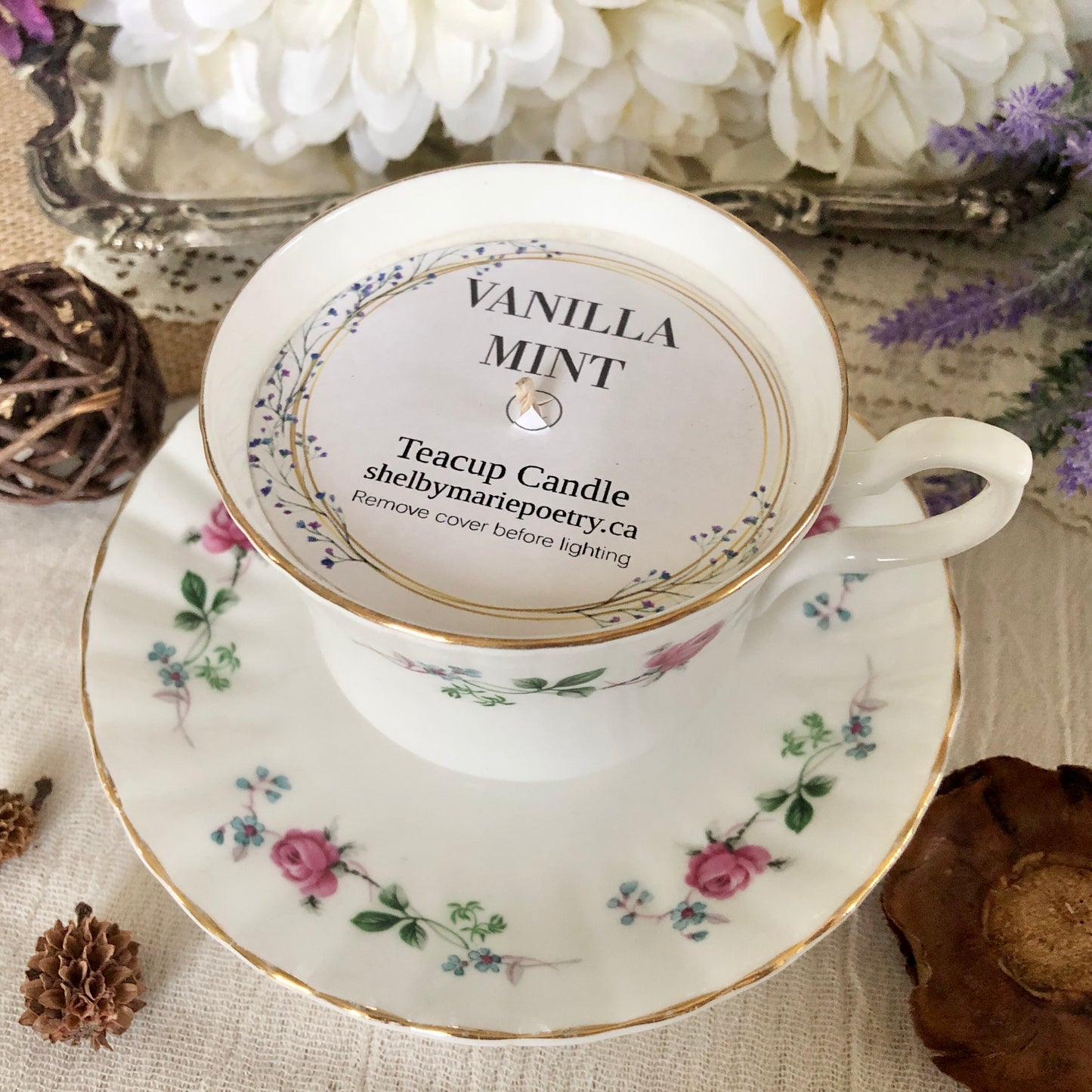 Teacup Candle - Vanilla Mint