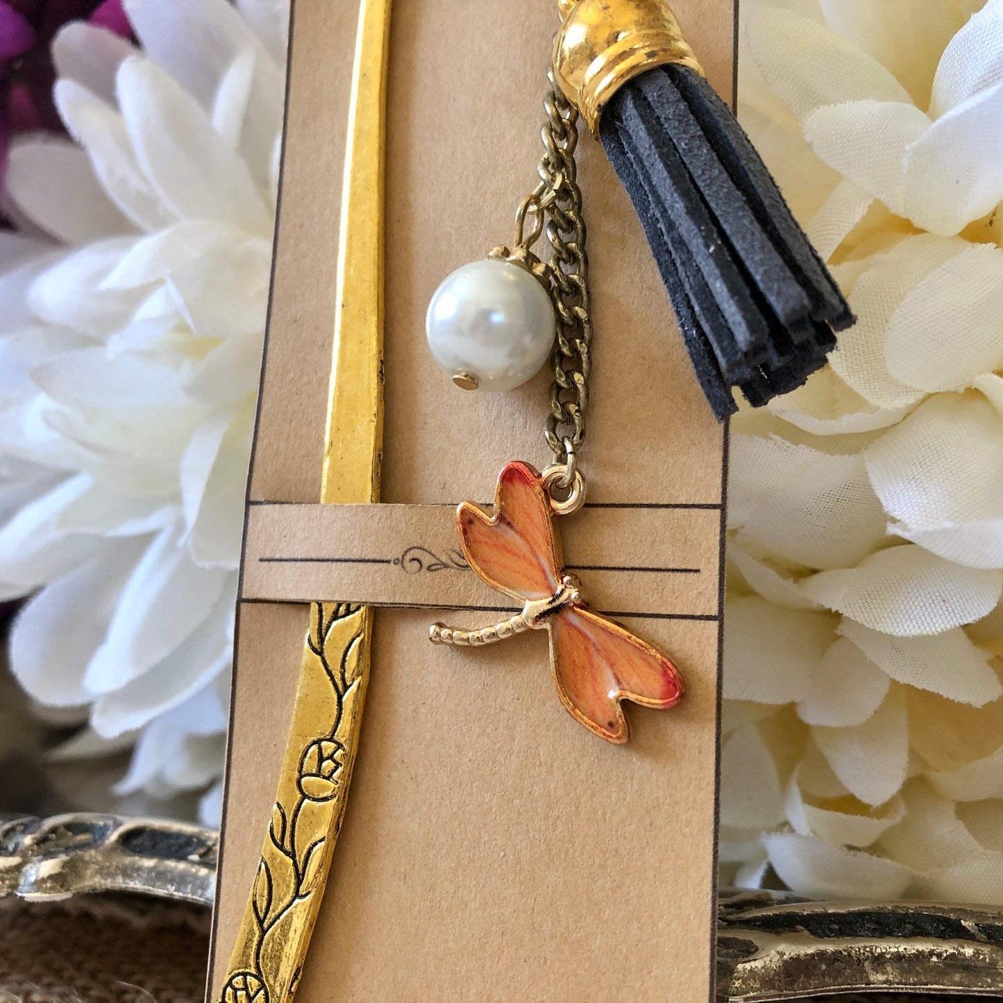 Orange Dragonfly Bookmark