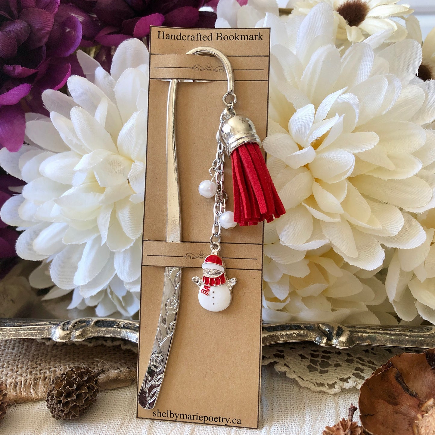 White Snowman Bookmark