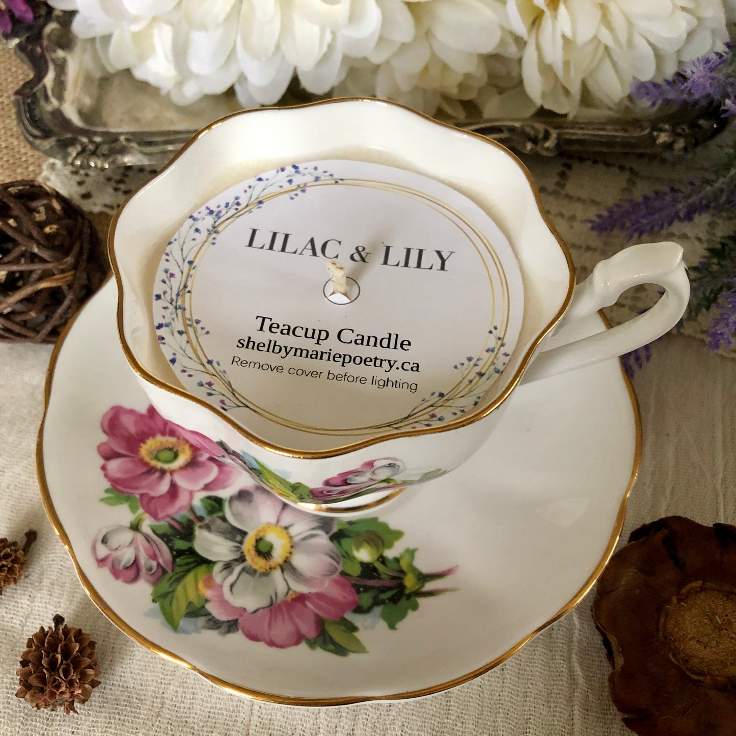 Teacup Candle - Lilac and Lily