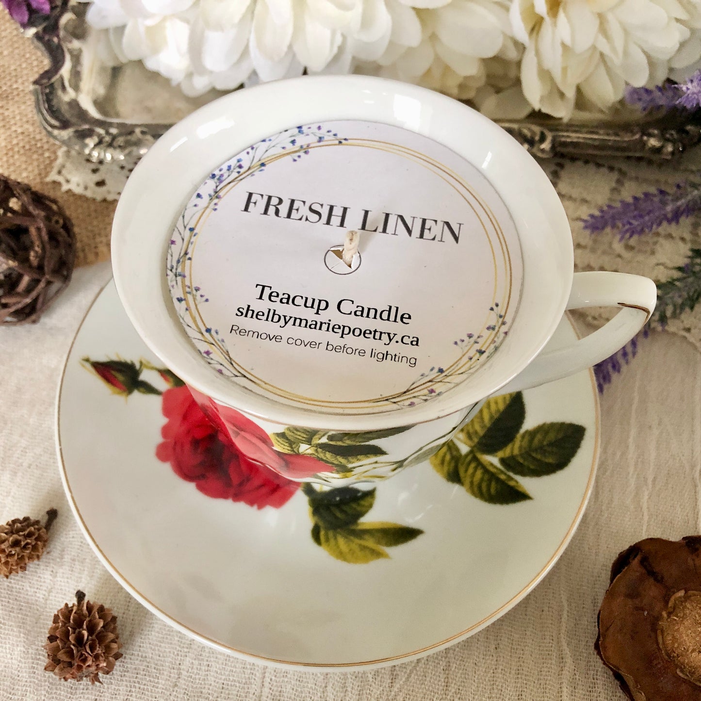 Teacup Candle - Fresh Linen