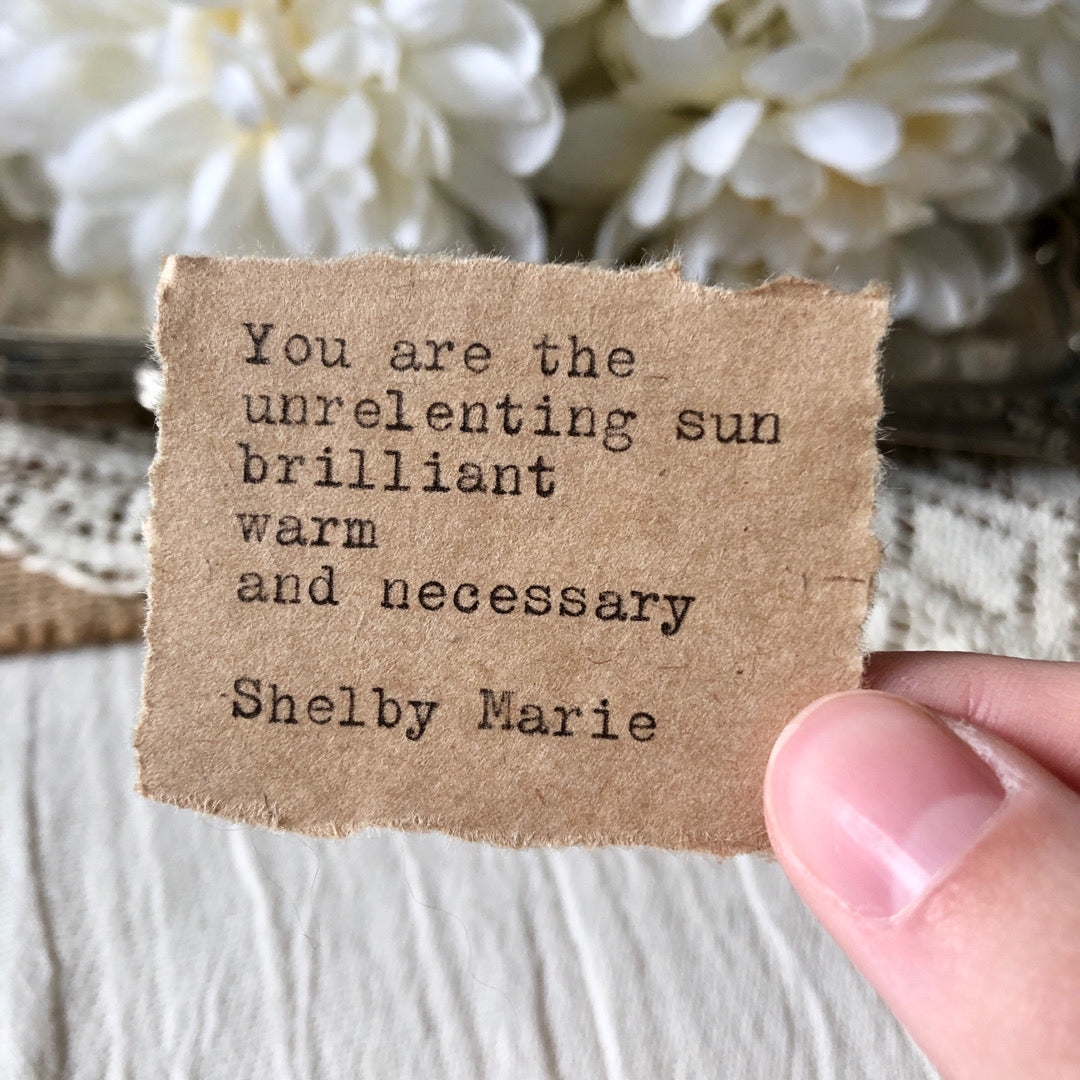 Necessary - Hand Typed Micropoem