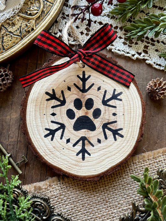 Snowflake Paw Print Ornament