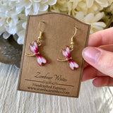 Pink Dragonfly Earrings