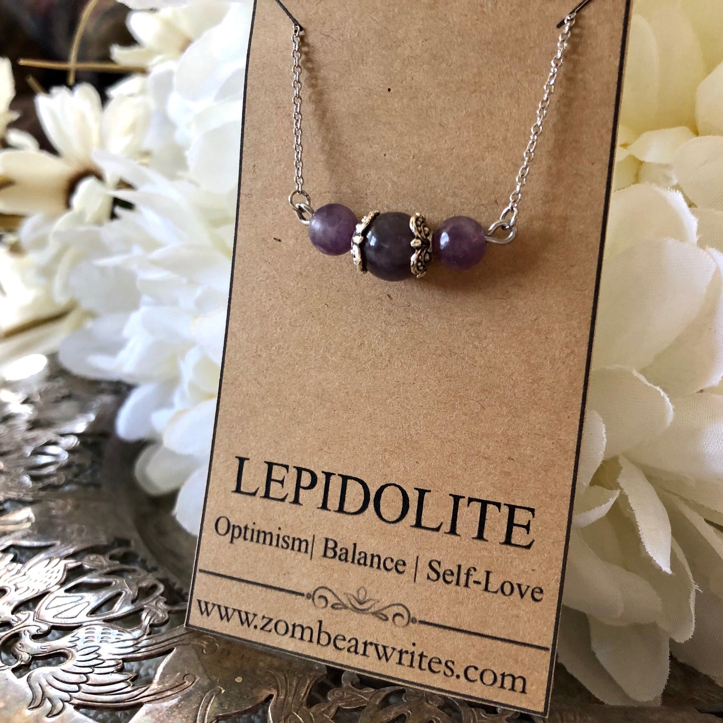 Lepidolite Natural Gemstone Necklace