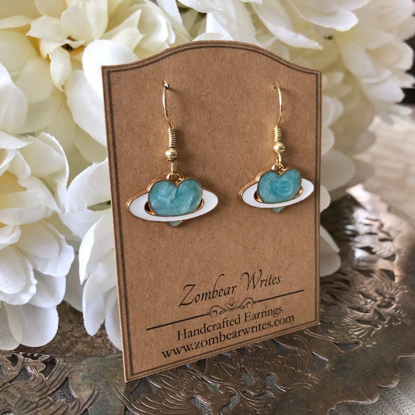 Blue Heart Earrings