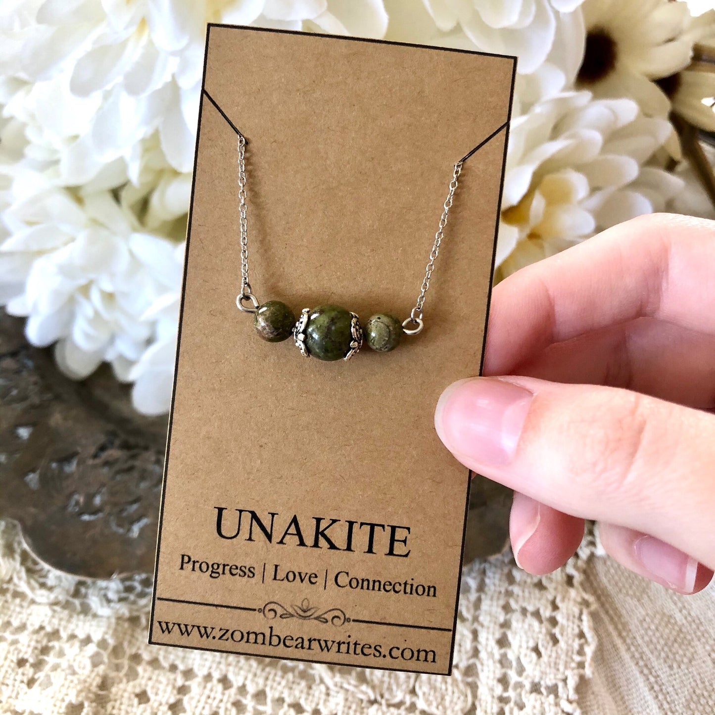 Unakite Natural Gemstone Necklace