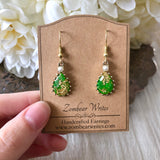 Green Teardrop Earrings