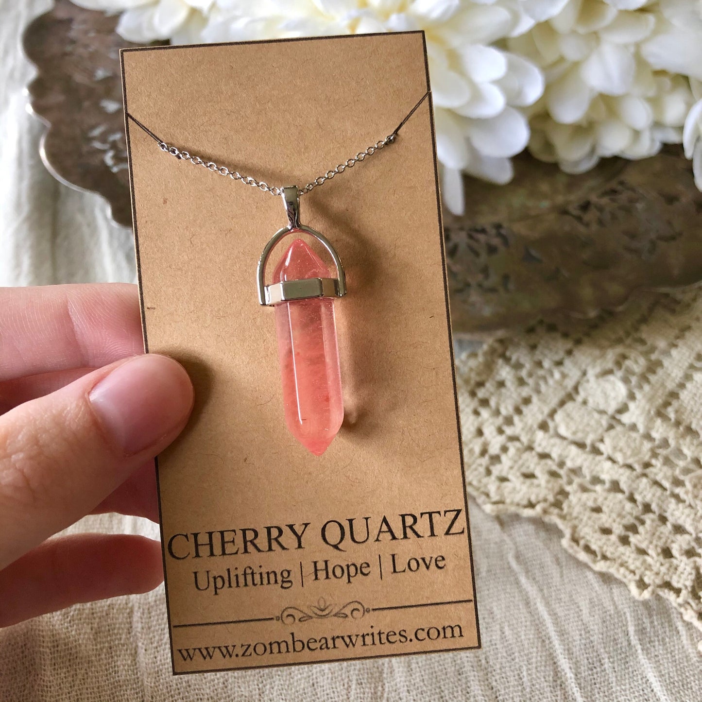 Cherry Quartz - Natural Gemstone Necklace