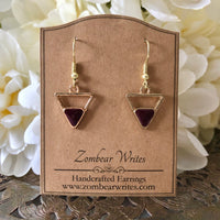 Burgundy Triangle Earrings