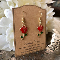Red Rose Earrings