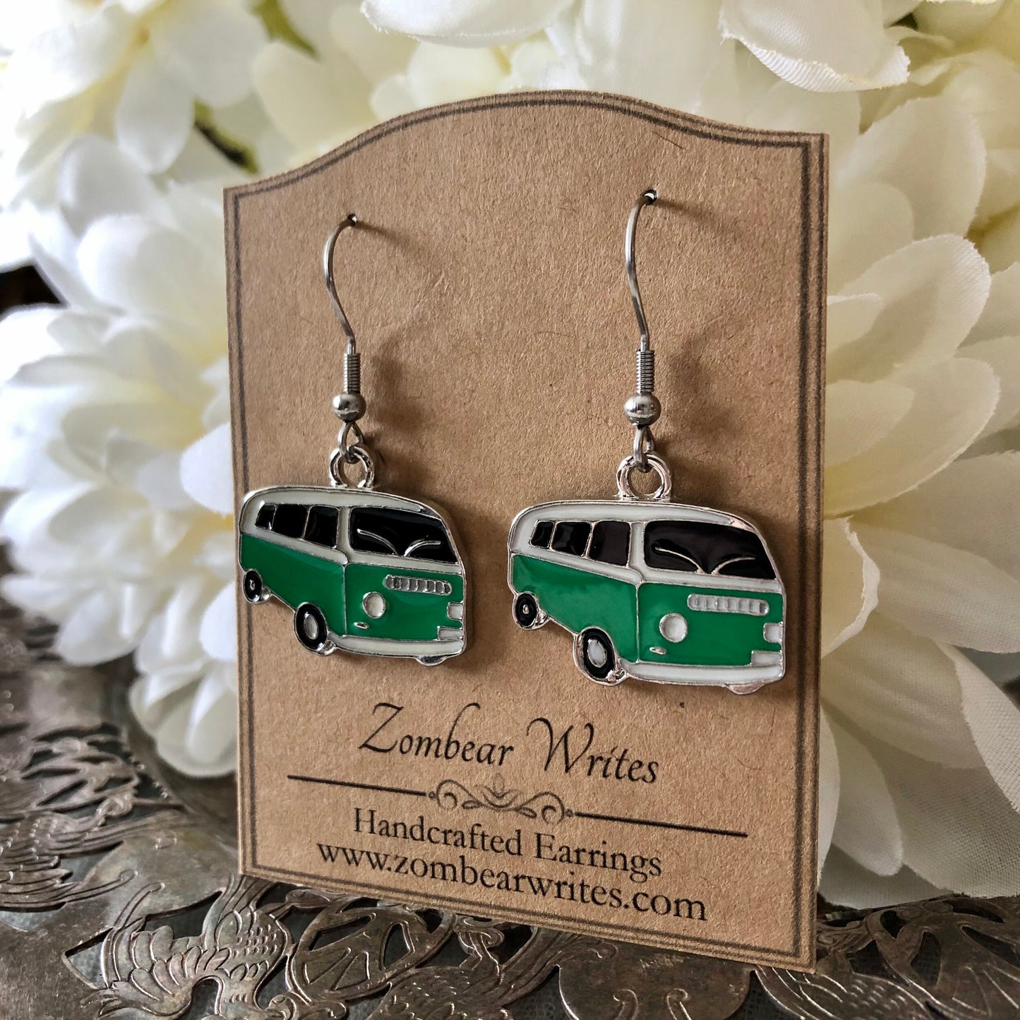 Green Van Earrings