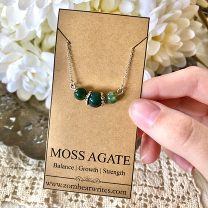 Moss Agate Natural Gemstone Necklace