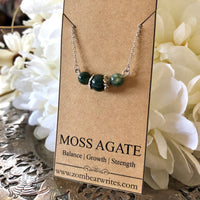 Moss Agate Natural Gemstone Necklace