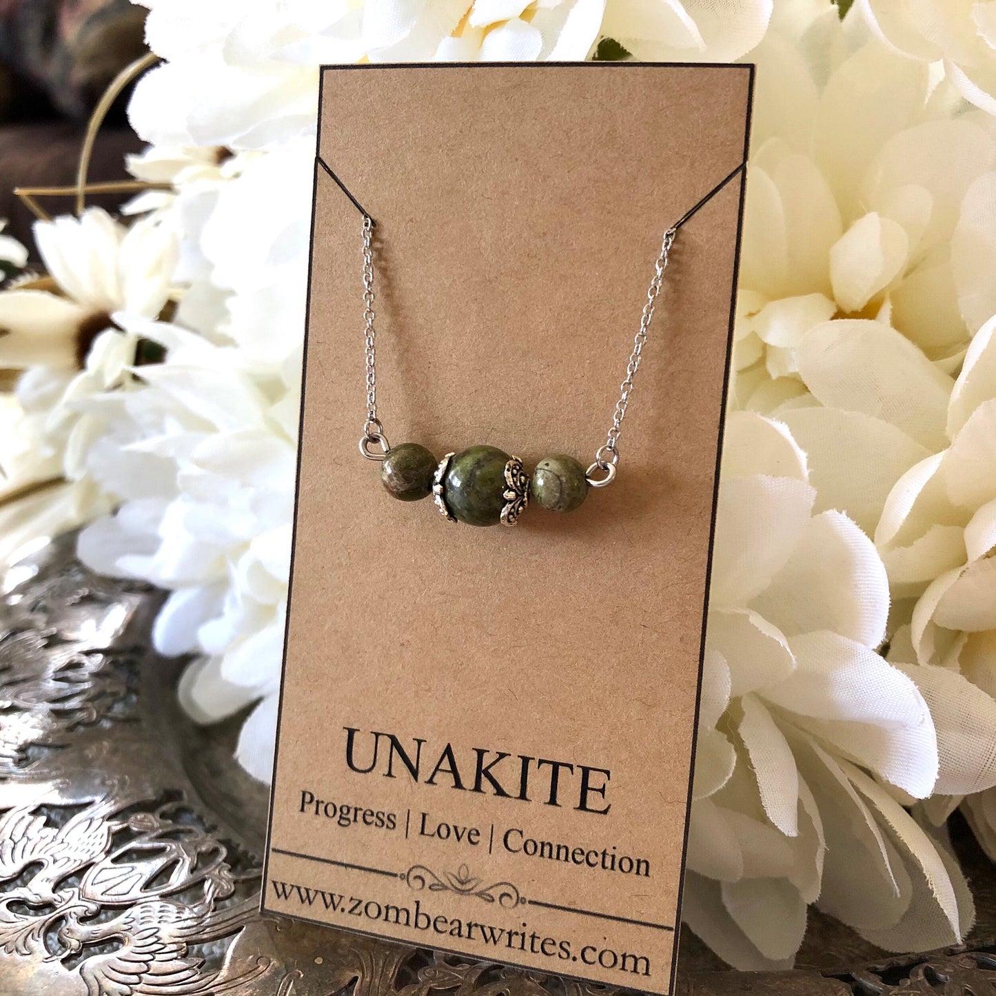 Unakite Natural Gemstone Necklace