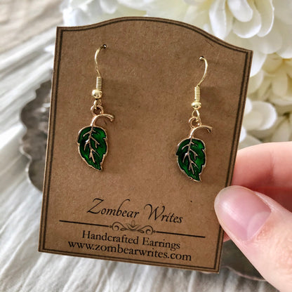 Green Leaf Earrings