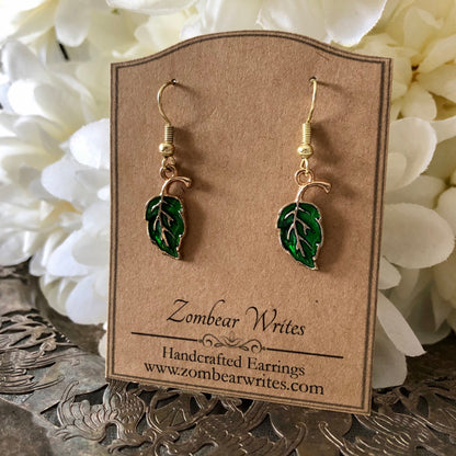 Green Leaf Earrings