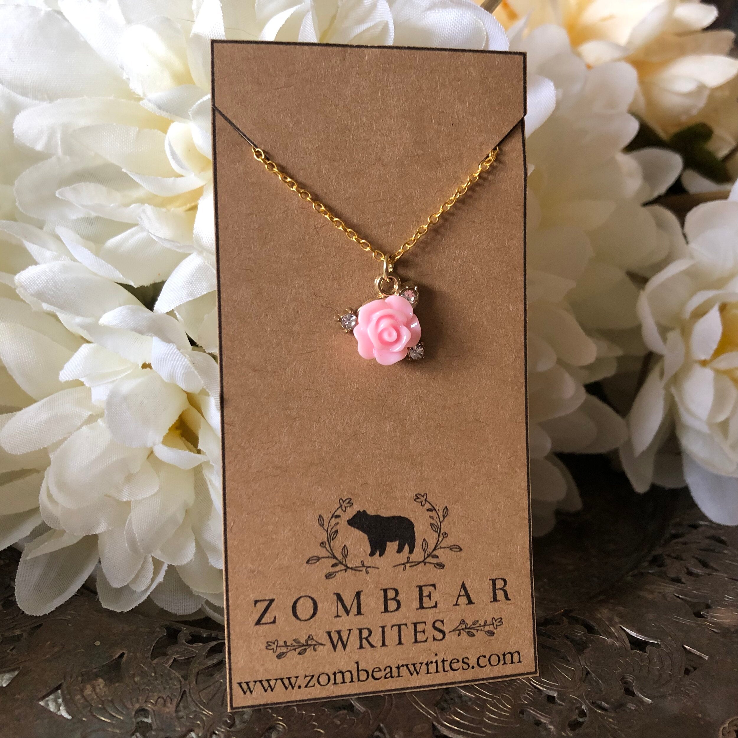 Pink deals rose pendant