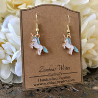 Blue Unicorn Earrings