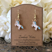 Blue Unicorn Earrings