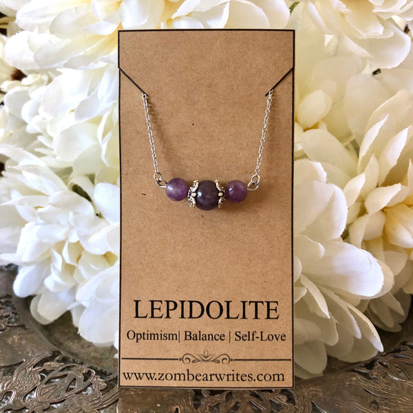 Lepidolite Natural Gemstone Necklace