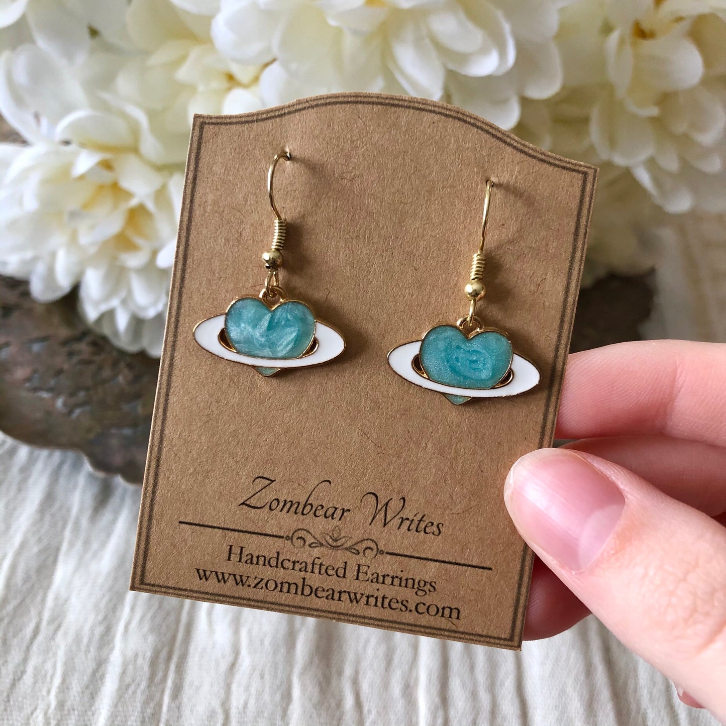 Blue Heart Earrings