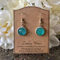 Ocean Blue Geode Earrings