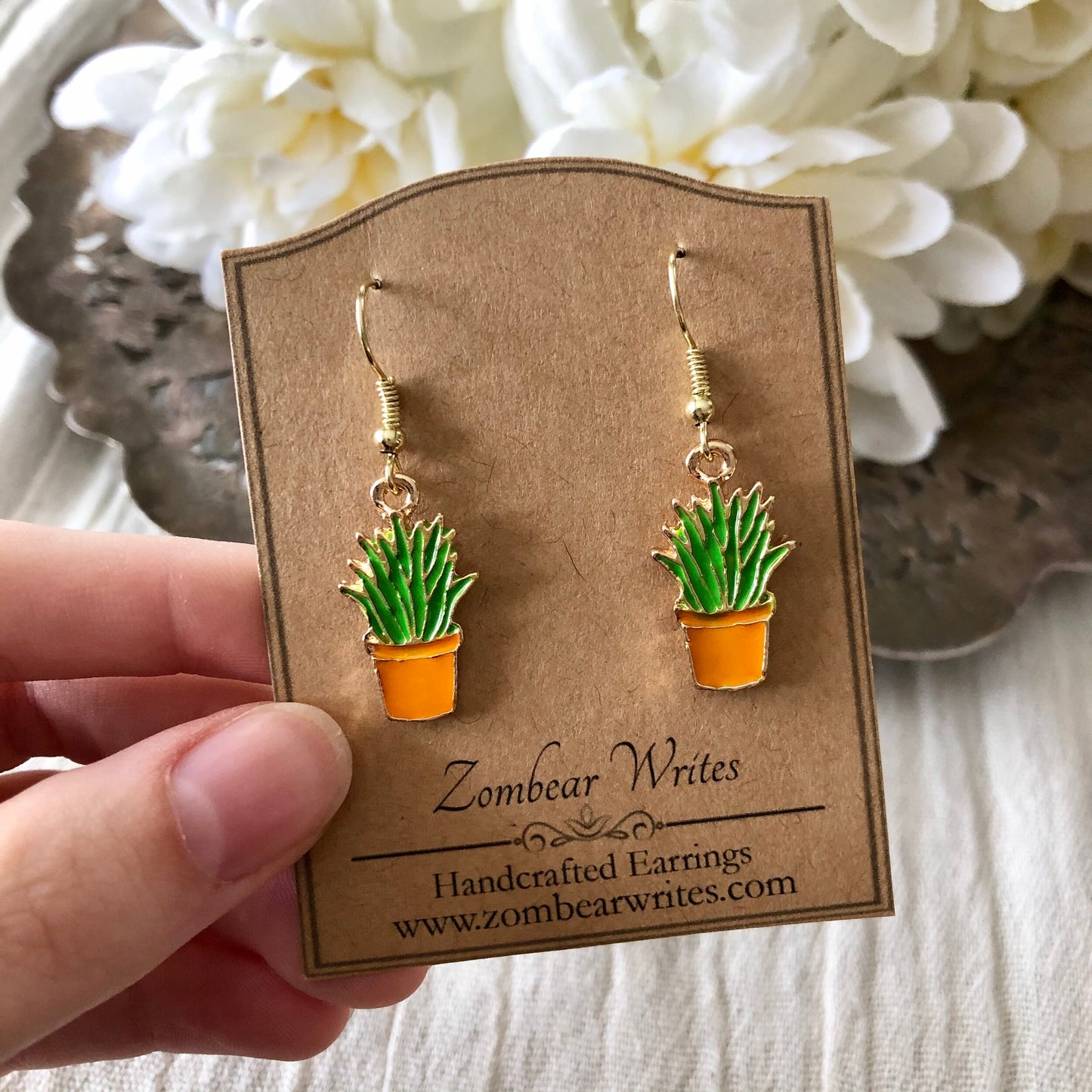 Cactus Earrings - Orange