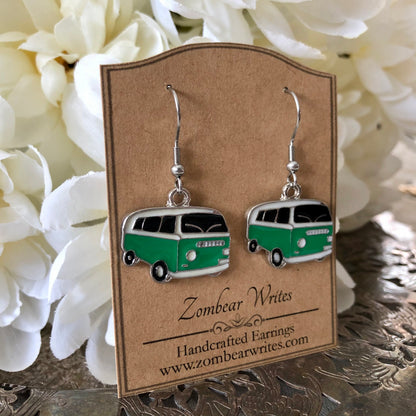 Green Van Earrings