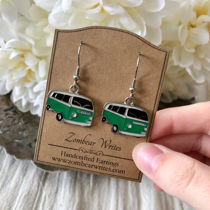 Green Van Earrings