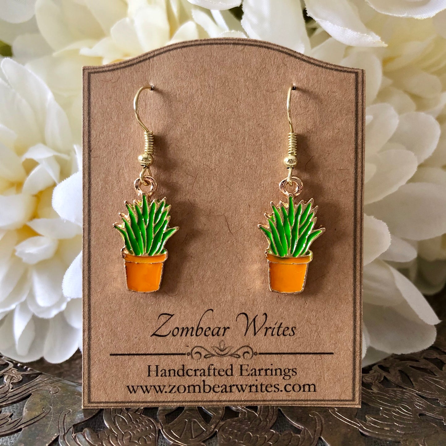 Cactus Earrings - Orange