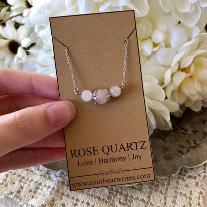 Rose Quartz Natural Gemstone Necklace
