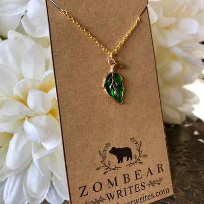 Leaf Necklace - Green