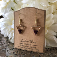 Burgundy Triangle Earrings