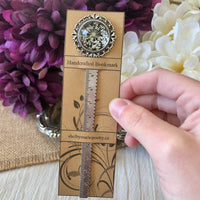 White Pressed Flower Bookmark in Silver